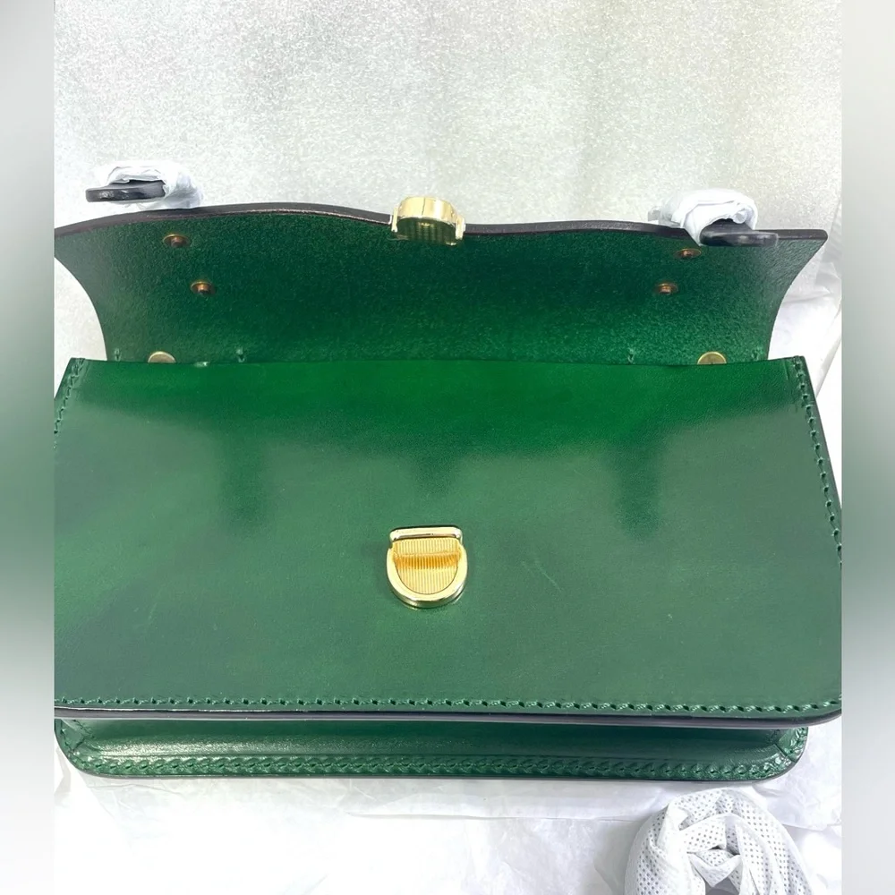 Green Leather Satchel Bag - Picture 9 of 14